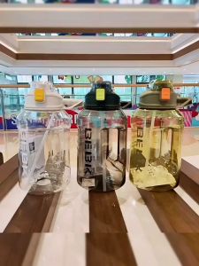 3C METAVAMS BEBK 2.3L 3.8L large capacity fitness plastic water bottle men and women outdoor sports water cup straw high value tons