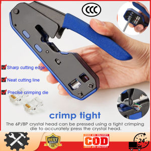 RJ45 Crimping Tool Pliers Network Crimper Stripper Cutter Ethernet Clip Tongs RG45 Cat6 Cat5e Cat5 Cat3 RJ11 Multi Function