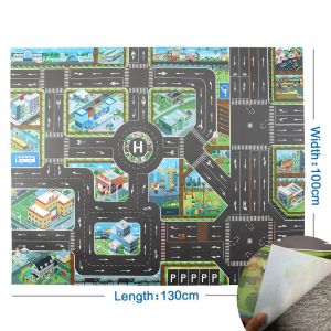 Baby Play Mat Road Map for Kids Cartoon Plastic Thin Traffic Rug Little Boys Girls Toys Playmat Babies Playing Educational Mat