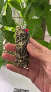 Large BIC Full Lighter Case Cover Sleeve For Regular Bic J6 Lighters 3D Embossed Dragon Pattern Holder