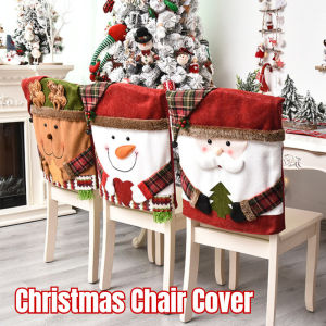 Christmas Decoration Dining Chair Cover Elk Santa Claus Cute Decorations Home Furnishings