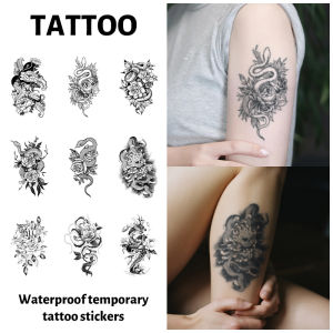 9Pcs Flower Animal Creative Temporary Tattoo Sticker Long-lasting and Waterproof Realistic Fake Tattoos for Women Arm Leg.