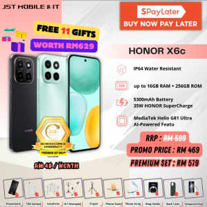 [BUY 1 FREE 11] HONOR X6c | up to 16GB RAM + 256GB ROM | IP64 Water Resistant | 5300mAh | 35W SuperCharge