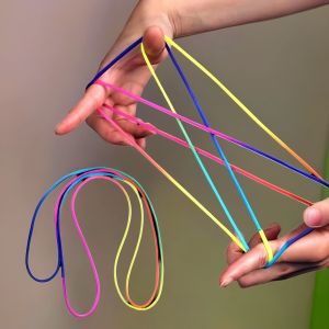 WOWEIAOKUANG | Rainbow Color Retro Hand-held Flower String Game Toy Rope