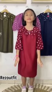 TURUN NAIK DRESS ANAK TEROMPET POLKA