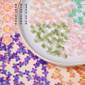 Hàng Mới Về Men Màu 3d Hoa Anh Đào Cỏ Bốn Lá Nhỏ Điểm Nhấn Diy Chiếu Trúc Hạt Rời Hạt Thủ Công Chất Liệu