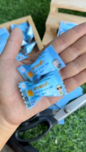 กระดาษพับเหรียญโปรยทานแบบบัตรประชาชนนาค รูปแบบบัตรประชาชน ใส่การ์ตูน ใส่รูปนาคได้