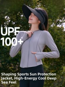 Miiow | Womens UPF100+ Waist-Cinching UV Protection Sportswear Short Outerwear Sunshade Lightweight Long-Sleeve Hooded Jacket