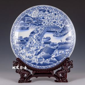 Đĩa Trang Trí Gốm Sứ Phong Cách Hiện Đại Trung Quốc Giáng Sinh Trung Hoa Đĩa Treo Tường Phòng Khách Đĩa Đựng Đồ Đựng Rượu Trung Quốc