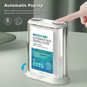Dental Floss Picks Dispenser Automatic Pop-Up Organiser Case With 100 PCS Dental Floss Automatic Dental Floss Bag