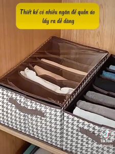 Hộp Vải Đựng Quần Áo Chia Ngăn Có Nắp Đậy  Thùng Đựng Đồ Gắp Gọn Thông Minh Dieulinhshop