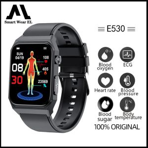 E530 Smart Watch Blood Glucose Blood Oxygen Monitoring 1.92 Inches HD Touch Screen Bluetooth Call Smartwatch Heart Rate ECG Body Temperature Monitoring Waterproof Fitness Tracker For Android And IOS