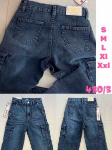 กางเกงยีนส์กระบอกคาร์โก้ยืดรุ่นใหม่430s-xxl