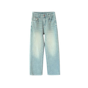 Ultra Soft High Waist Stretchy Loose Womens Jeans Casual Style Wide Leg Pants Straight Cut Autumn New Arrival