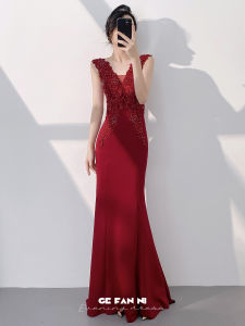Red Glamorous Banquet Evening Dress