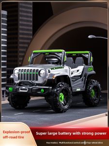 Childrens Electric Car Four-Wheel with Remote Control Baby Electric Car Four-Wheel Off-Road Vehicle Seated Children Toy Car