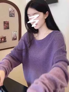 ถักสีสําเร็จการศึกษา นุ่ม ดีไซน์ ผู้หญิง เสื้อสเวตเตอร์ หลวม เสื้อแจ๊กเก็ตชั้นฐานพอดี ฤดูใบไม้ร่วง ฤดูหนาว สไตล์วินเทจ เสื้อท่อนบน