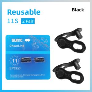 SUMC Bicycle Chain Link Connector 2 pair Mountain Road Bike Chain Magic Buckle Quick Release 6-7-8s  9-10-11-12s
