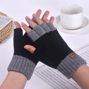 JIFANPAUL | Warm Woolen Fingerless Gloves for Men and Students