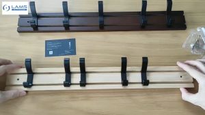 Móc treo quần áo gắn tường bằng gỗ MAC17 loại 10 12 móc phong cách Bắc Âu