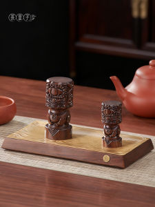 CHAHUANGZI | Đế Đựng ấm Trà Gỗ mun với Giá Đỡ Nắp bằng Đất Tím
