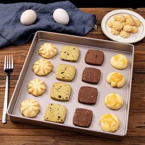 Square Baking Pan 11x11 Inch Nonstick Square Cake Pan/Baking Sheet Pan/Square Cookie Sheet Carbon Steel & Champagne Gold