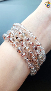 Collection Grade Rare Petrified Strawberry Garnet Stone Bracelet