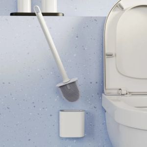 Bộ Bàn Chải Vệ Sinh Nhà Vệ Sinh Gắn Tường WIKHOSTAR Với Đầu Bàn Chải Bằng Silicon Thân Thiện Với Môi Trường Dùng Cho Phòng Tắm