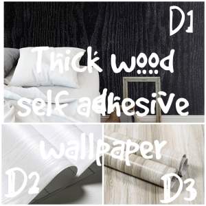 [SG STOCK] Fast Shipping 60cmx3m Wood Wallpaper Wood Self Adhesive Wallpaper Black Wood Grain Wallpaper Furniture Real Wood Tactile Sensation Surfaces Easy to Clean for Kitchen Countertop Furniture Door