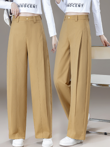 Trendy High Waist Wide Leg Pants Womens Spring Autumn New Loose Fashion Straight Cut Knife Edge Bass Trousers Commute Style