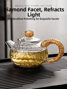 FLOWER MOO | Heat-resistant Faceted Teapot