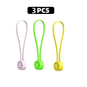 Reusable Magnetic Cable Ties Cord Organizer Silicone Magnetic Cord Tie for Bundling Stuff Book Marker Fridge Magnets Wire Winder