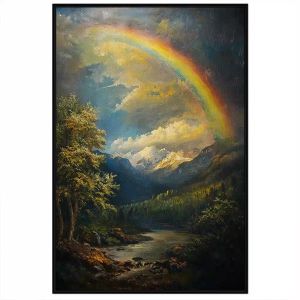 Tranh cầu vòng phong cảnh sơn thủy hữu tình phong thủy hút tài lộc.Tranh treo tườngdán tường phòng khách.CGI-1274