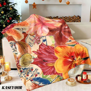 Beast Kingdom | Tropical Floral Collage Winter Summer Flannel Blanket Throw Fleece Soft Fuzzy Plush Cozy Fleece Blankets for Sofa Ideal Gifts