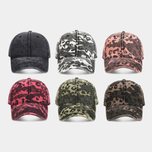 1PC Fashionable American Leopard Print Baseball Cap Womens Wide Brim Large Head Size Duckbill Hat Face Slimming Versatile Cap
