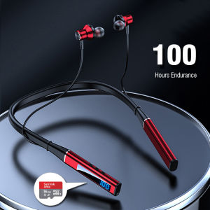 STTKGZD | Wireless Headphones Neckband Bluetooth Earphone With Microphone Auriculares Sport Headset HD Bass Fone De Ouvido Sem Fio Sd Card