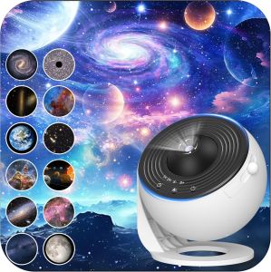 ZDSSY Galaxy Projector for Bedroom 13 Film Discs HD Image Star Projector LED Night Light 360° Rotating Planetarium Lamp Projector For Kids Bedroom Valentines Day Gift Wedding Deco