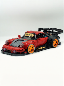 KHEZI | Bộ Xây Dựng Mô Hình Xe Porsche 964 Kiểu Lowrider Màu Đỏ Điều Khiển Từ Xa