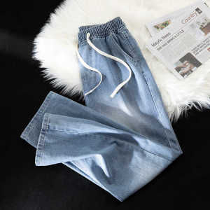 กางเกงยีนส์ทรงหลวมสำหรับผู้ชาย สีอ่อน ทรงหลวม ทรงหลวม กางเกงขายาวลำลอง ทรงหลวม กางเกงขายาวทรงหลวมสำหรับผู้ชาย