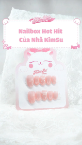 [M207] KimSu Nailbox thiết kế mắt mèo ẩn trái tim và nơ