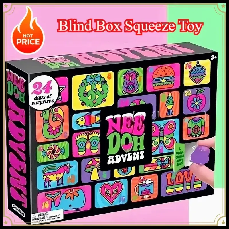 2026 Hot NeeDoh Advent Calendar Gift for Children 24 Day 3D PVC