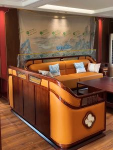 New Chinese Style Solid Wood Sofa Set Villa Whole House Living Room Modern Luxury Simple High End Furniture Uke Gold Wood