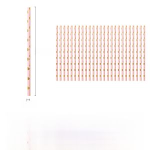 Biodegradable Paper Tableware Set Gold Pink Polka Dots 8 Pieces Combination Eco-friendly Disposable Dining Utensils for Party