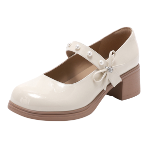 Daphne | White High Heel Mary Jane Shoe