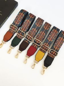 Purse Accessories Shoulder Strap Womens Bag Shoulder Messenger Bag Strap Retro Print Strap Adjustable Crossbody Wide Thick Strap