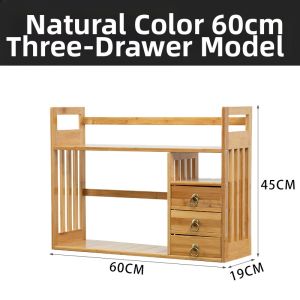 Compact Bamboo Bookshelf With Drawer