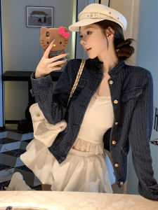 CHOUXIE | Áo Khoác Ngắn Jean Xanh Thời Trang Mùa Thu
