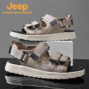 จี๊ป | รองเท้าแตะชายหาด Jeep สำหรับผู้ชาย รองเท้าแตะแบบมีพื้นนุ่ม กันลื่น ขนาดใหญ่ ใช้งานได้สองทาง รองเท้าแตะแบบสวมสบายในช่วงฤดูร้อน ทนทานต่อการสึกหรอ