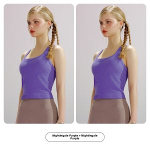 miiow | White Strapless Tank Top Womens Summer Thin Sports Underwear With Chest Pad Base Shirt Cat Person Nylon Spandex Blend Short Sleeve