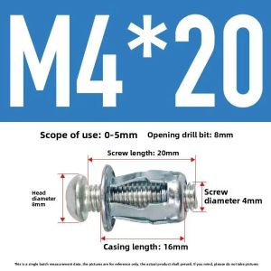 10pcs Metal Screw Jack Nuts Steel Petal Nut Screw Expansion Nut expansion screw for Hollow Wall Iron Skin Line M4 M5 M6 M8